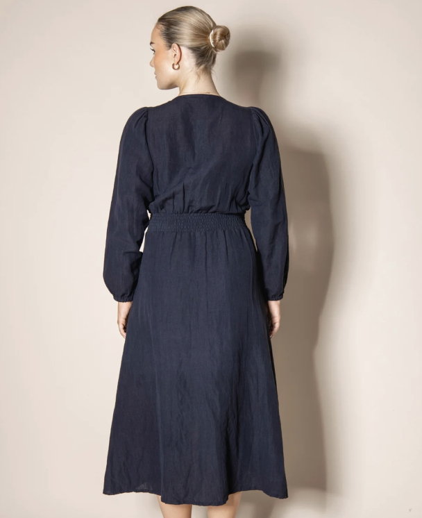 Lalita Dress - Marine Linen  - Image 2