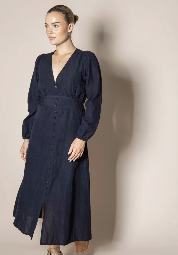 Lalita Dress - Marine Linen  - Image 3