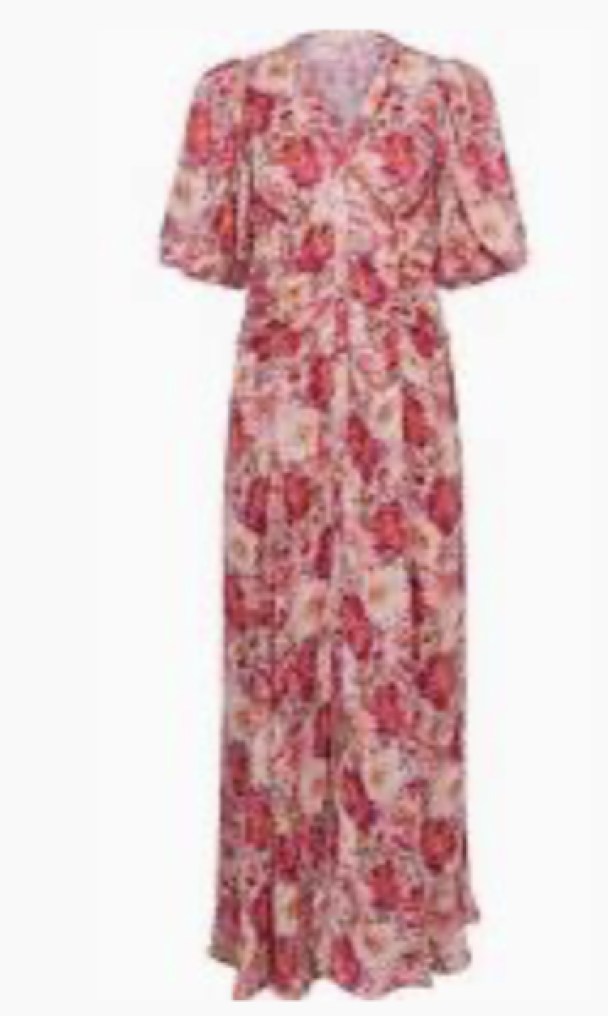 Crepe Satin Rouching Gown - Blushed Blossom - Image 3