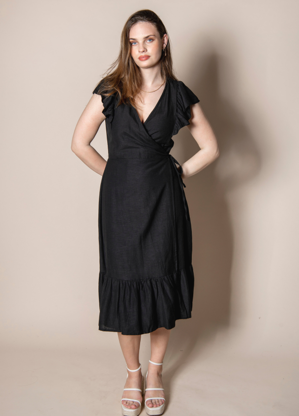 Valeria Dress - Liquorice Linen - Image 2