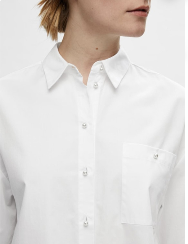 Agnese Cropped Pearl Shirt - Image 3