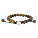 Silver bracelet  yellow tiger eye matt 8mm - 19-25cm