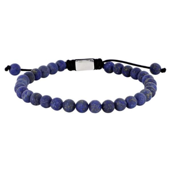 Silver bracelet lapis matt - 19-25cm