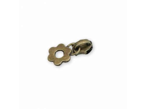 STS237A Four Flower Zipper Pulls Antique # STS237A