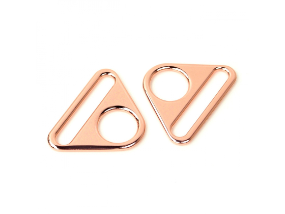 STS186C Two Triangle Rings 1 1/2" Rose Gold # STS186C