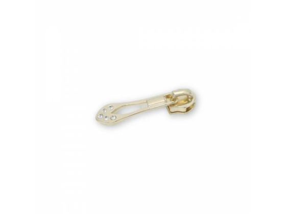 STS282G Four 5 Jeweled Tip Zipper Pulls Gold # STS282G