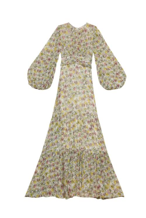 Dotted Georgette Gown - Vintage Floral 