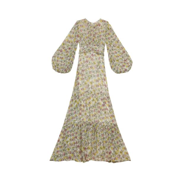 Dotted Georgette Gown - Vintage Floral 