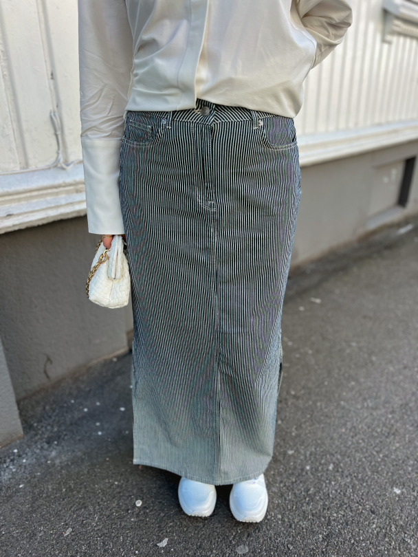 Myra Stripe Denim Skirt  - Image 1