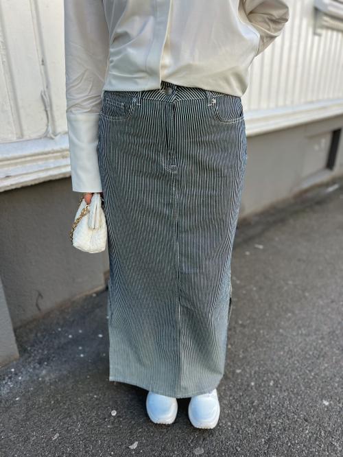 Myra Stripe Denim Skirt 