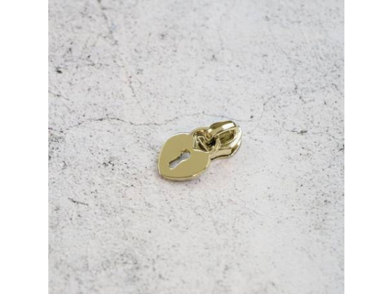 STS302G Four 5 Heart Padlock Zipper Pulls Gold # STS302G