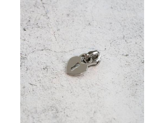 STS302S Four 5 Heart Padlock Zipper Pulls Nickel # STS302S