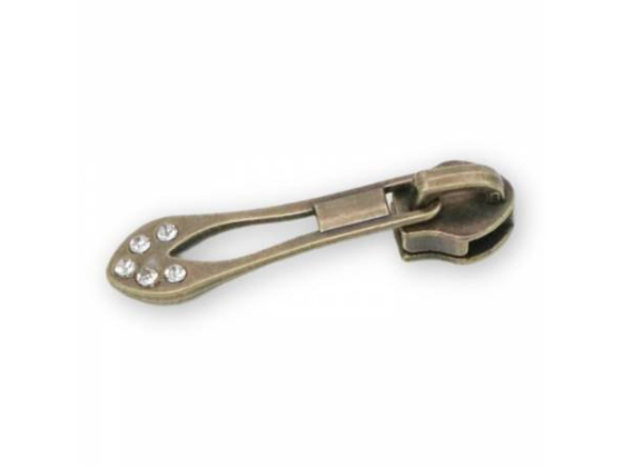  STS282A Four 5 Jeweled Tip Zipper Pulls Antique # STS282A