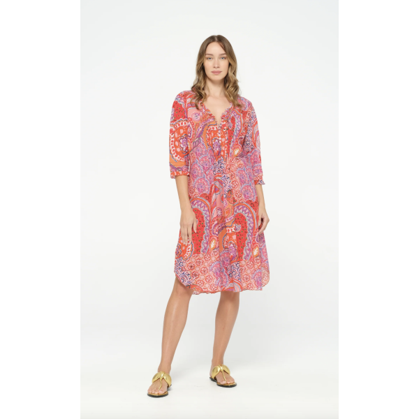 Brazil Middy Poppy Coral Dress |  Brazil Middy Poppy Coral Dress fra One Season