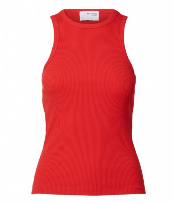 Anna o-neck top - Flame Scarlet