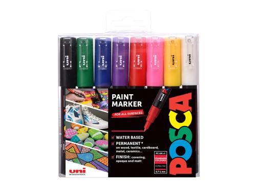 Uni POSCA PC-1M – Extra-Fine 0,7-1mm – Sett Standard 8stk