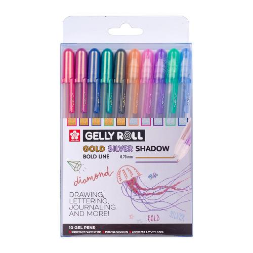 Sakura Gelly Roll Gold & Silver Shadow Sett – 10stk