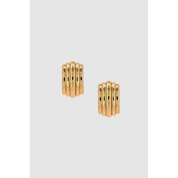 CHUNKY RIBBED EARRING-GOLD