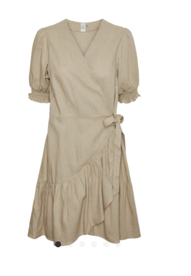 Flaxy Wrap Dress - Birch - Image 5
