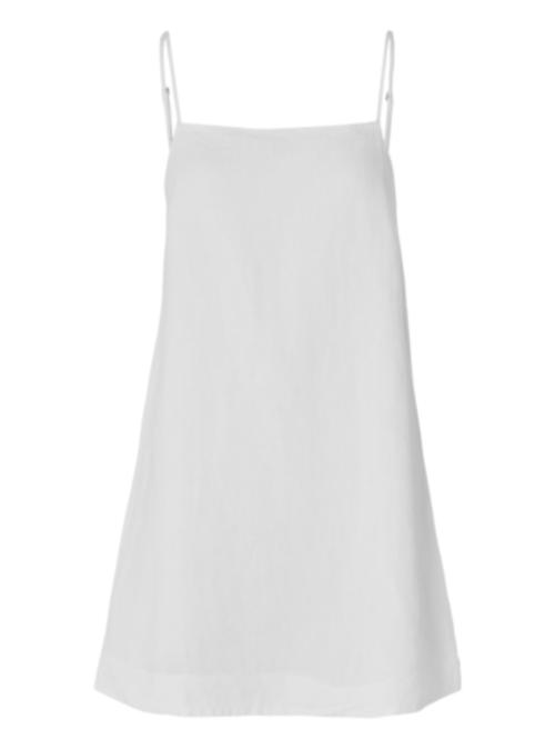 Linnie Short Linen Strap Dress - Snow White