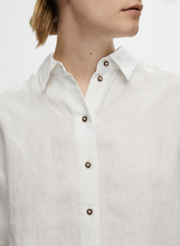 Linnie Linen Shirt - Snow White  - Image 3