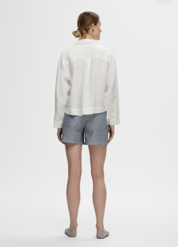 Linnie Linen Shirt - Snow White  - Image 4