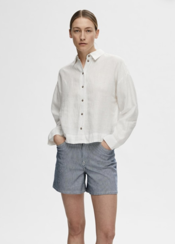 Linnie Linen Shirt - Snow White  - Image 1