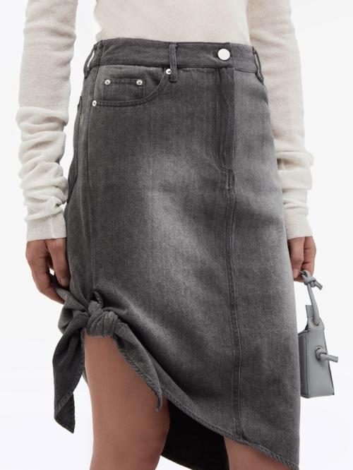 Drapy Denim Skirt