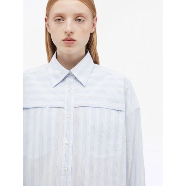 Poplin Oversized Shirt - Grapemist Comb