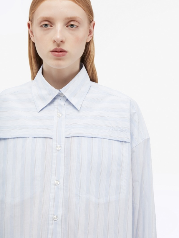 Poplin Oversized Shirt - Grapemist Comb - Image 1