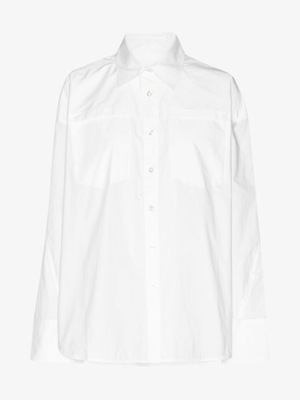 Poplin Oversized Shirt - Bright White - Image 3
