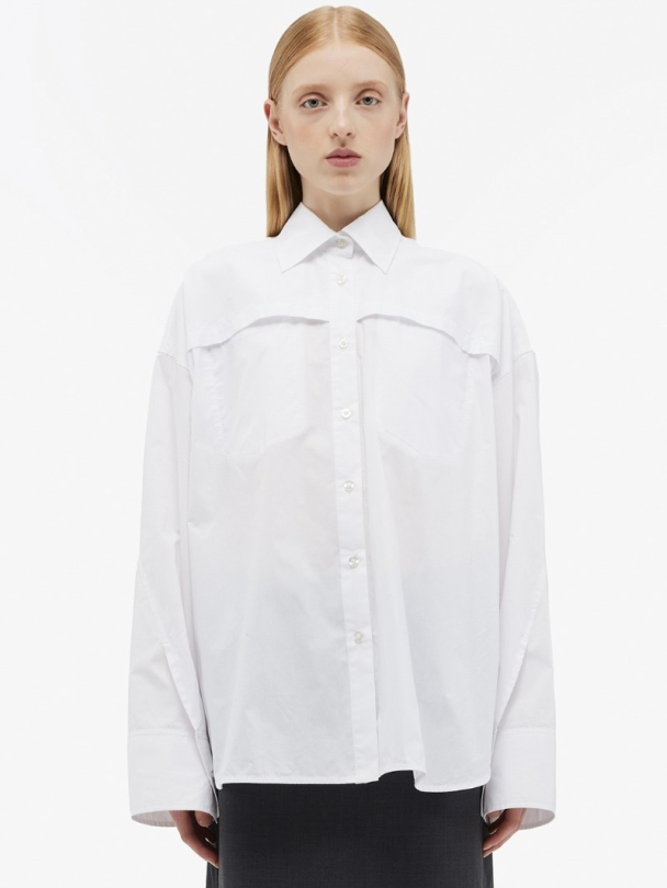 Poplin Oversized Shirt - Bright White - Image 5