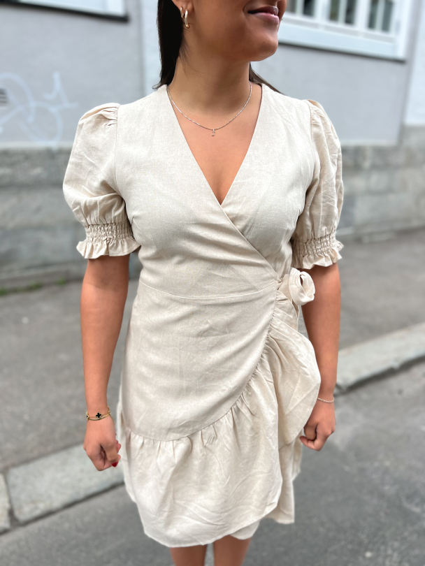 Flaxy Wrap Dress - Birch - Image 1