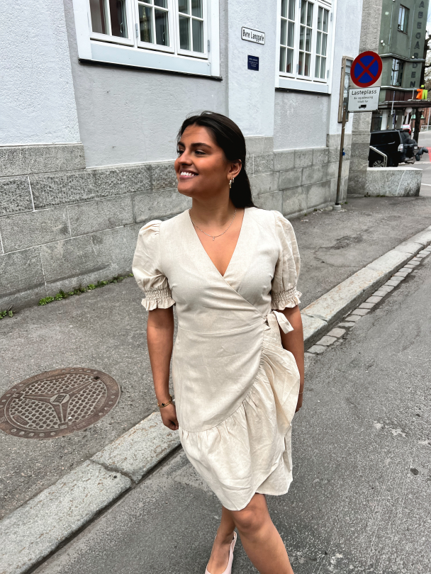 Flaxy Wrap Dress - Birch - Image 8