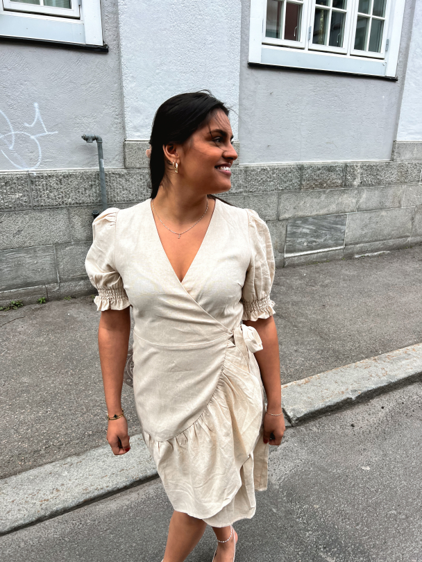 Flaxy Wrap Dress - Birch - Image 9