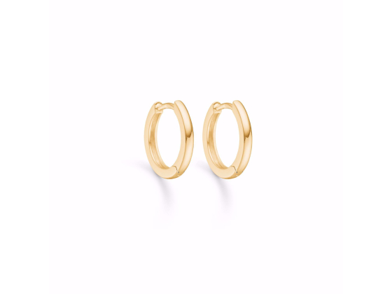 Sølv forgylte creoler halv rund profil (2mm x 15mm)