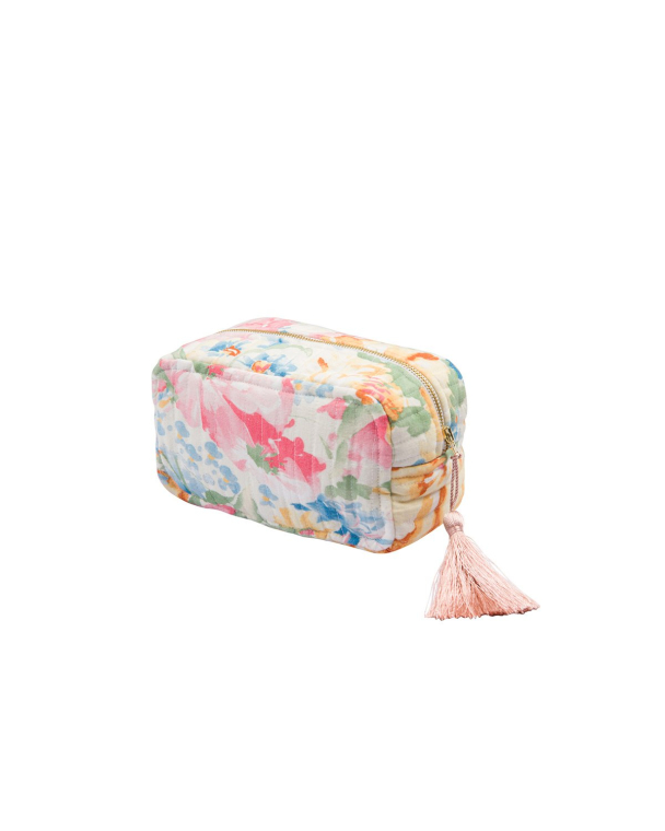 Cosmetic Bag Linen - Pink Floral