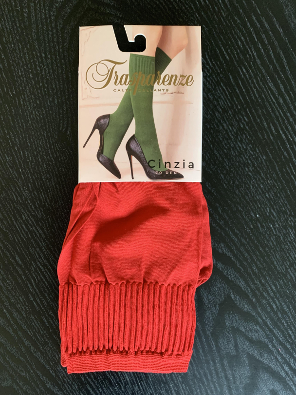 Cinzia knestrømper, one size, Rød