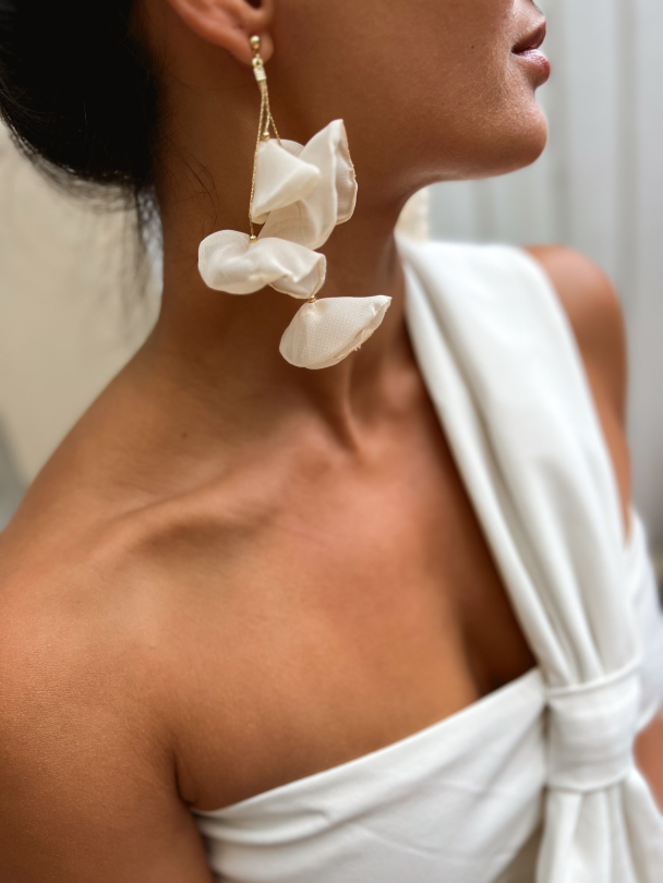 Jasmine Earrings- Off White - Image 1