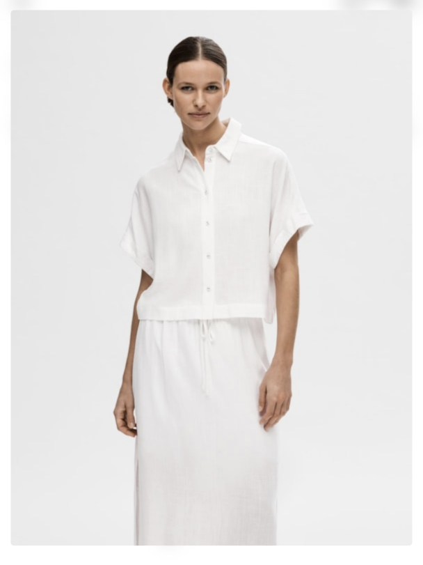Viva Cropped Sun Shirt - Snow White - Image 3