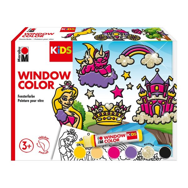 Marabu KiDS Window Color Sett 6 x 25 ml – Prinsesse