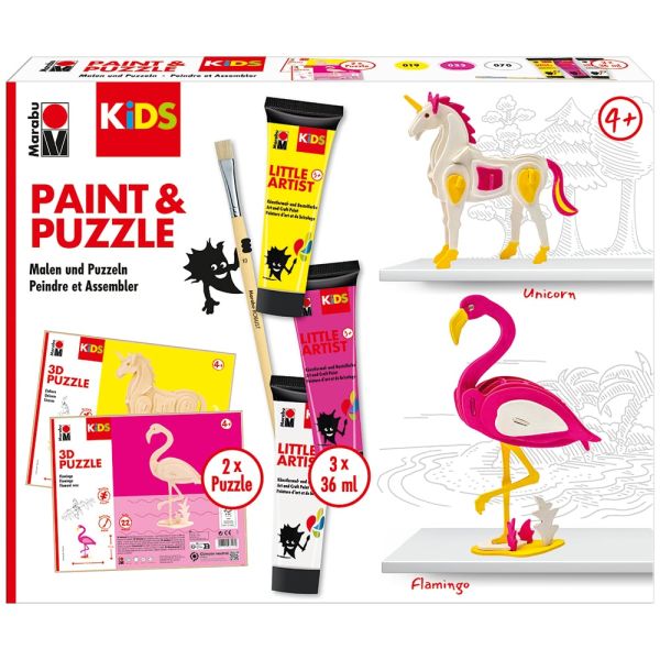 Marabu KiDS Little Artist Sett – Paint & Puzzle Unicorn