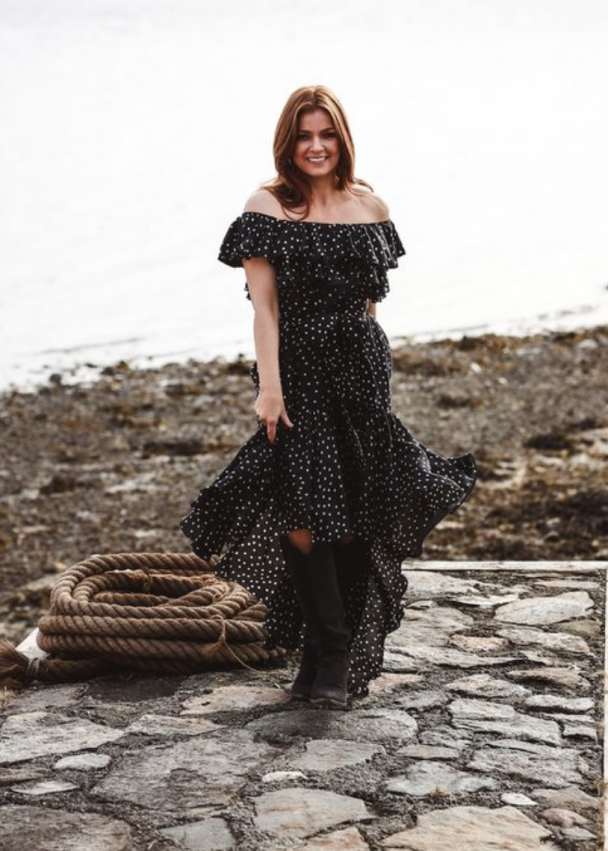 Napoli Frill Dress – Black Dot - Image 3