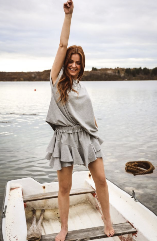 Jersey Skirt Shorts – Grey Melange - Image 3