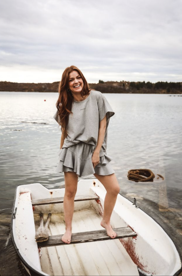 Jersey Skirt Shorts – Grey Melange - Image 4