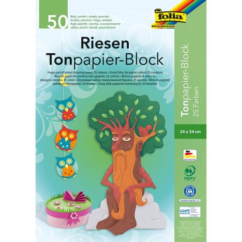 Folia Tegnepapir 24×34 130g 50ark – Assorterte farger