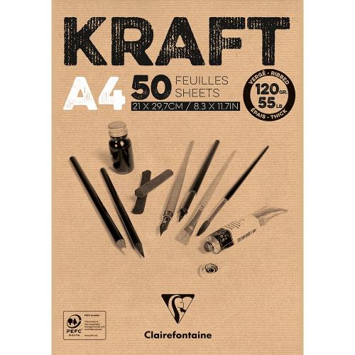 Kraft Blokk – 120g 50ark – A4 Clairefontaine 