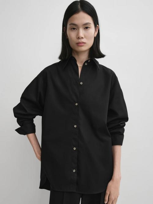 Kimono-Sleeve Poplin Shirt