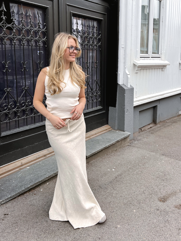 Linen Maxi Skirt - Sand - Image 7