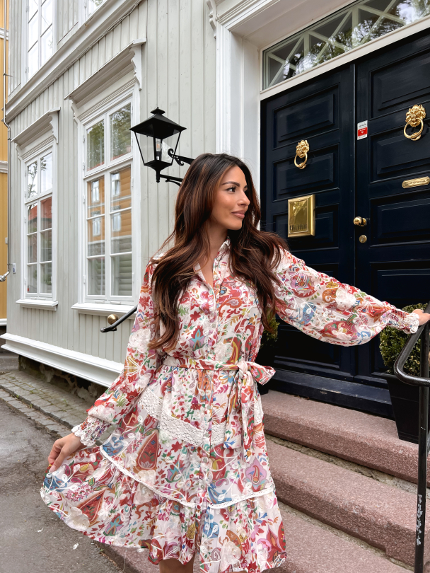 Boteh Emb Dress - Star White/Boteh Aop - Image 7